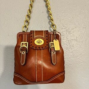 Vintage Coach Brown Leather Shoulder Bag